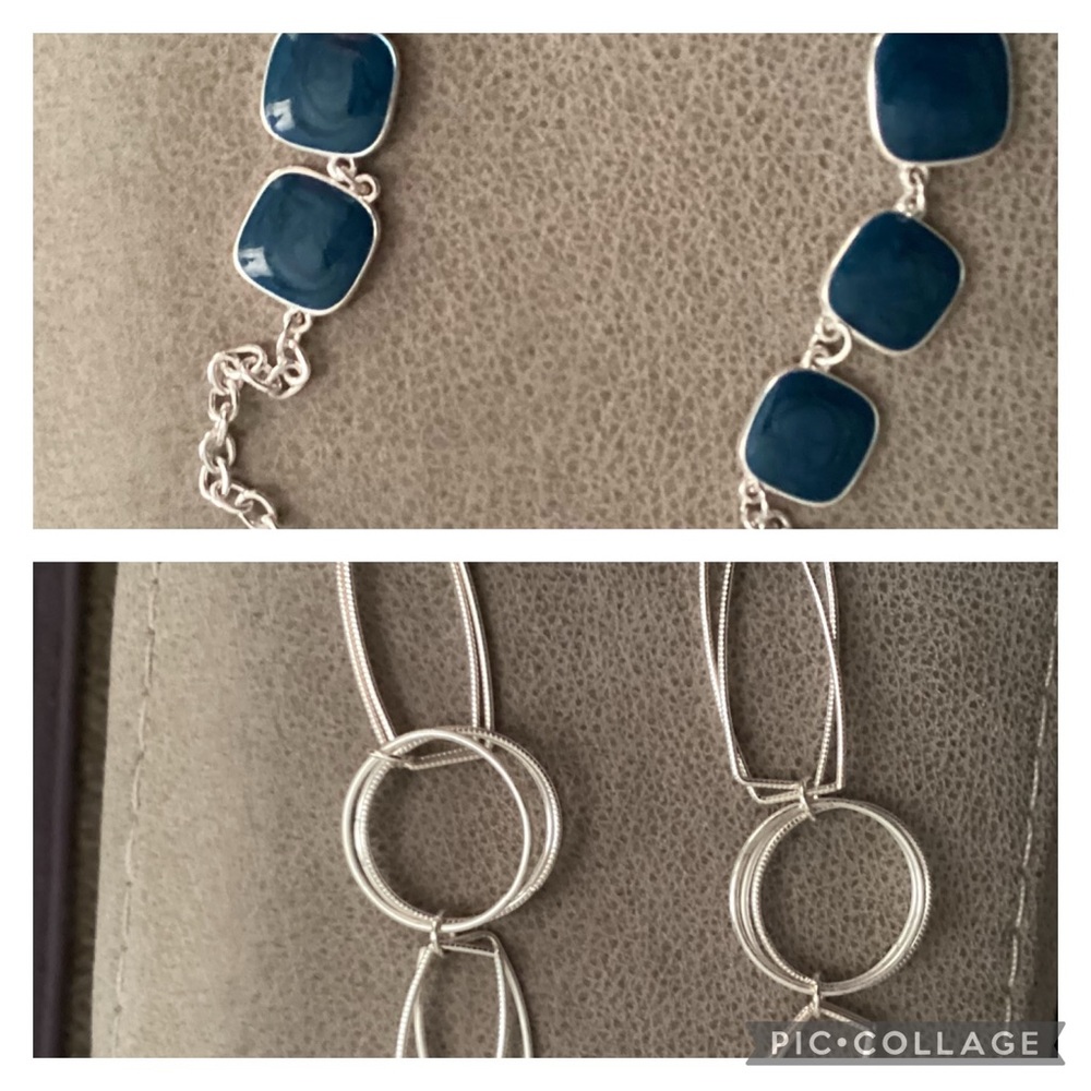 2 silver necklaces